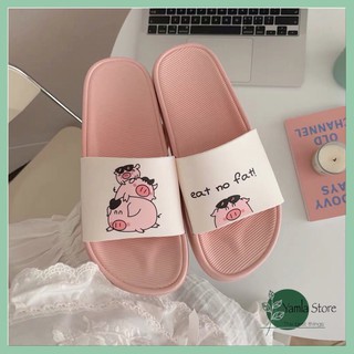 -Dép quai ngang mũ dẻo hình con heo ulzzang