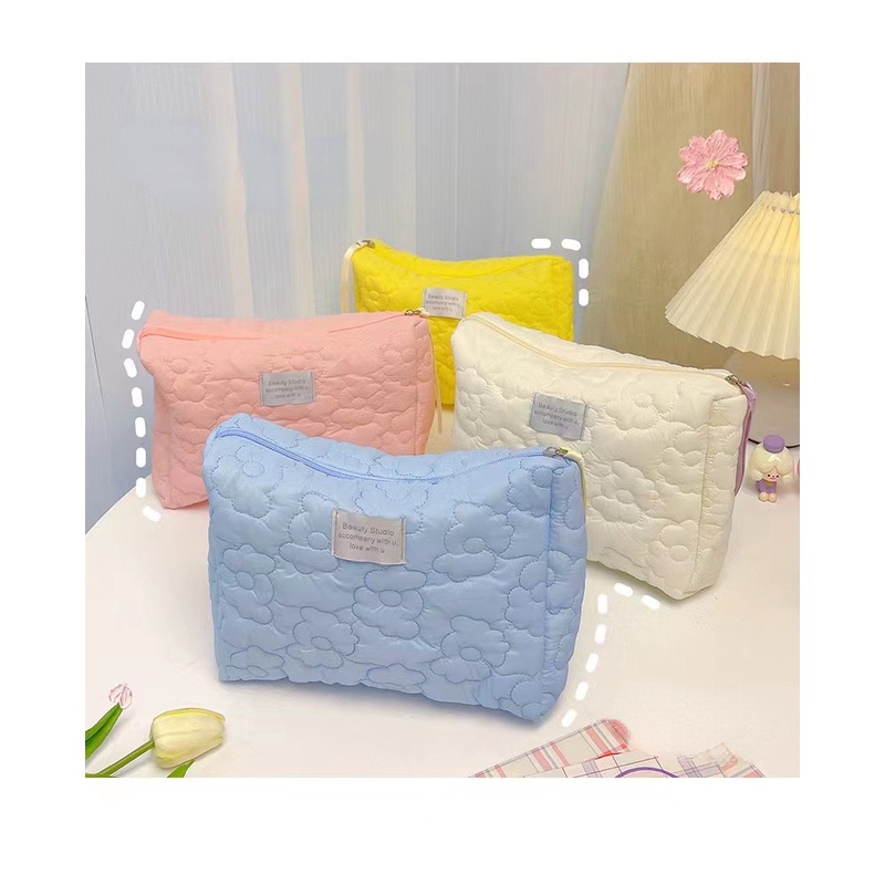 Túi Đựng Mỹ Phẩm Sức Chứa Lớn Họa Tiết Hoa Màu Kẹo Ngọt