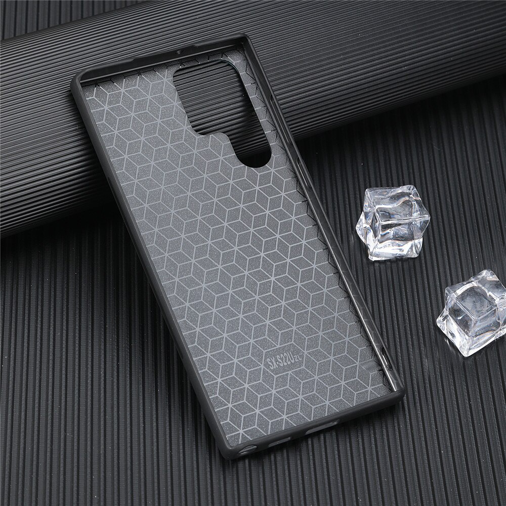 Ốp điện thoại PU lưng cứng da bò sang trọng cho Samsung Galaxy S22 Ultra Pro