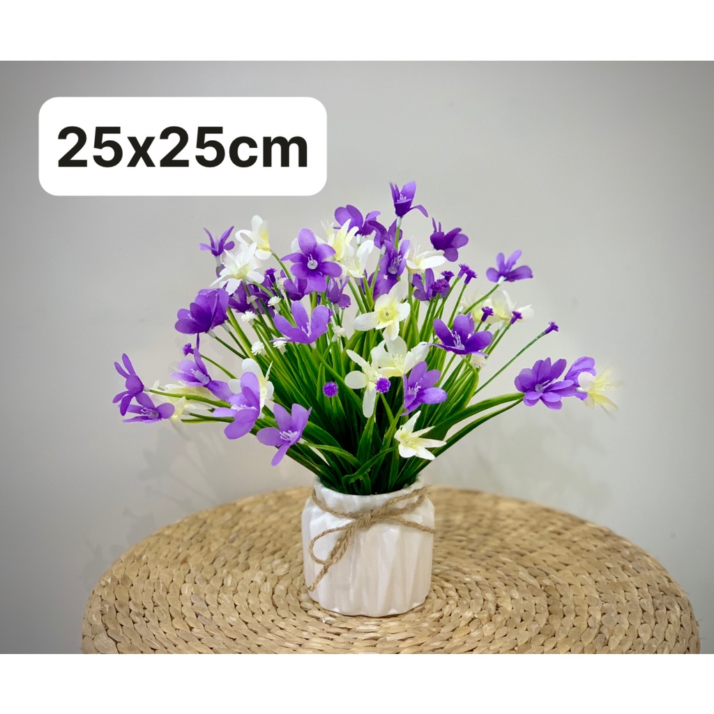 [Mã BMBAU50 giảm 7% đơn 99K] Chậu hoa giả thủy tiên chất lụa trang trí đẹp PKND FLOWERS &amp; DECOR