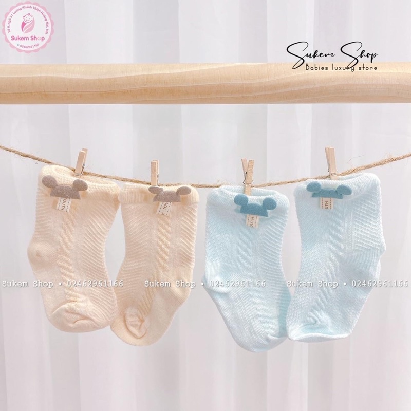 Set 4  tất lưới nằm điều hoà cho bé 0-3 tuổi bé trai bé gái