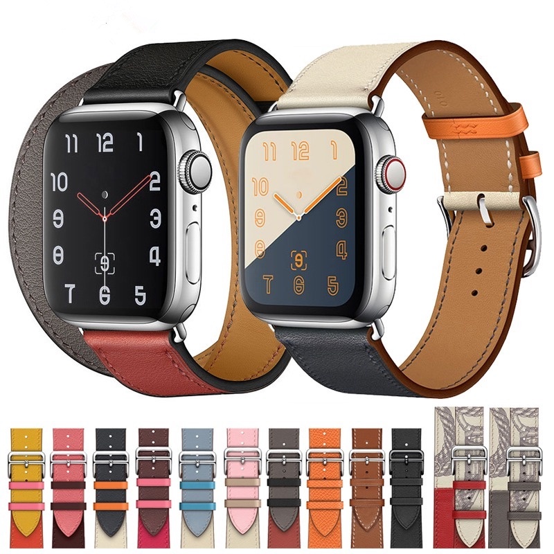 Dây đeo bằng da bò 100% cho đồng hồ thông minh Apple Watch 6 SE 5 4 3 2 iWatch 42 38 44 40 MM BandT500