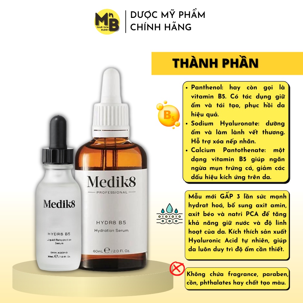 Serum Medik8 Hydr8 B5 Cấp Ẩm Phục Hồi Da 30ml 60ml