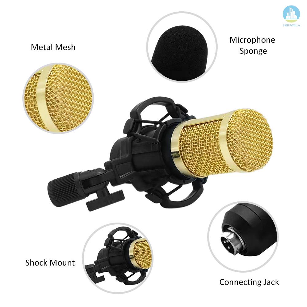 MI  BM800 Condenser Microphone Portable High Sensitivity Low Noise Mic Kit for Computer Mobile Phone Studio Live Stream Broadcasting Recording