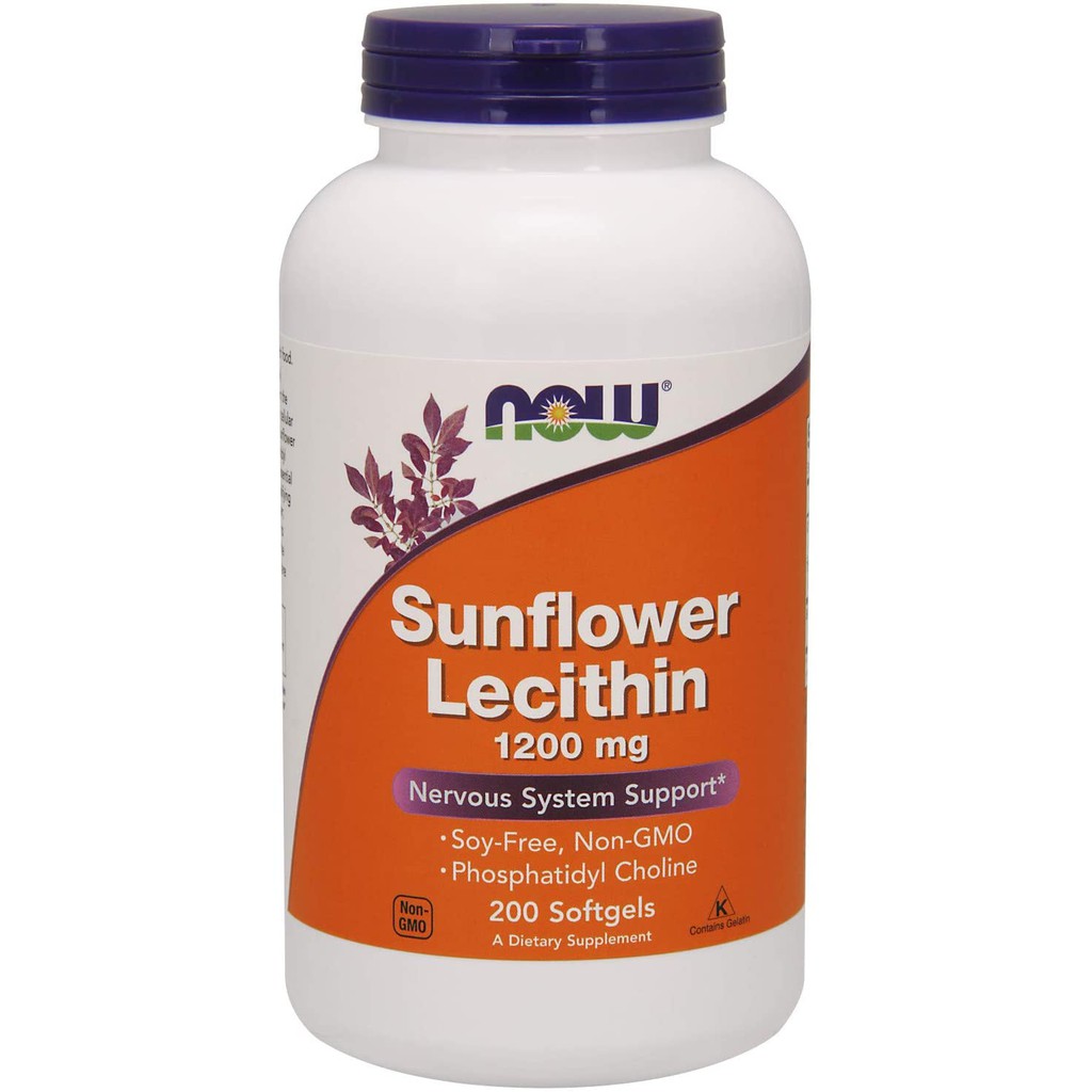 chống tắc tia sữa NOW Sunflower Lecithin 200v