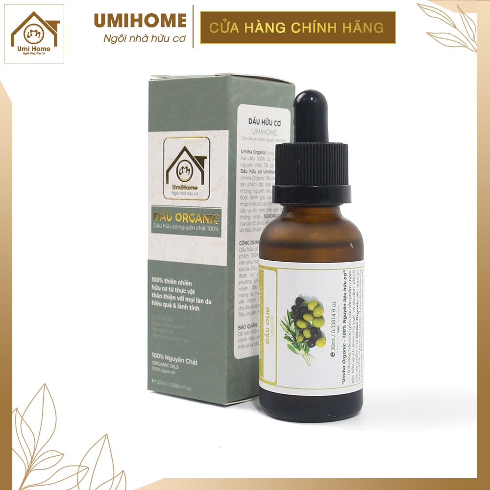 Dầu Oliu Extra hữu cơ UMIHOME nguyên chất 30ml dưỡng da và tóc, giảm thâm môi