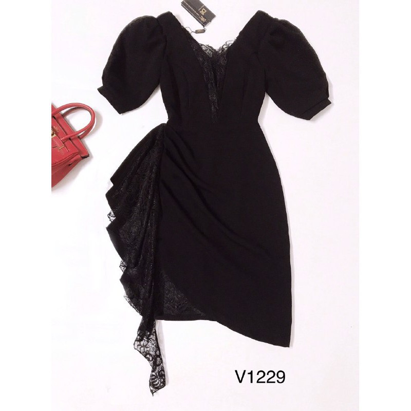 [ xả kho ] MiD Đầm ren umi đen V1229 sexy thiết kế kèm ảnh thật