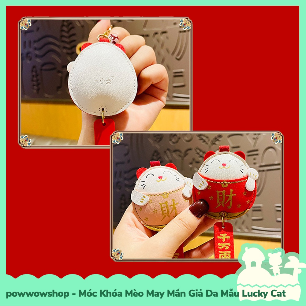 [Sẵn VN - Hỏa Tốc] Móc Khóa Chuông Gió Mèo May Mắn Lucky Cat Giả Da Mẫu Mèo Lucky Cat