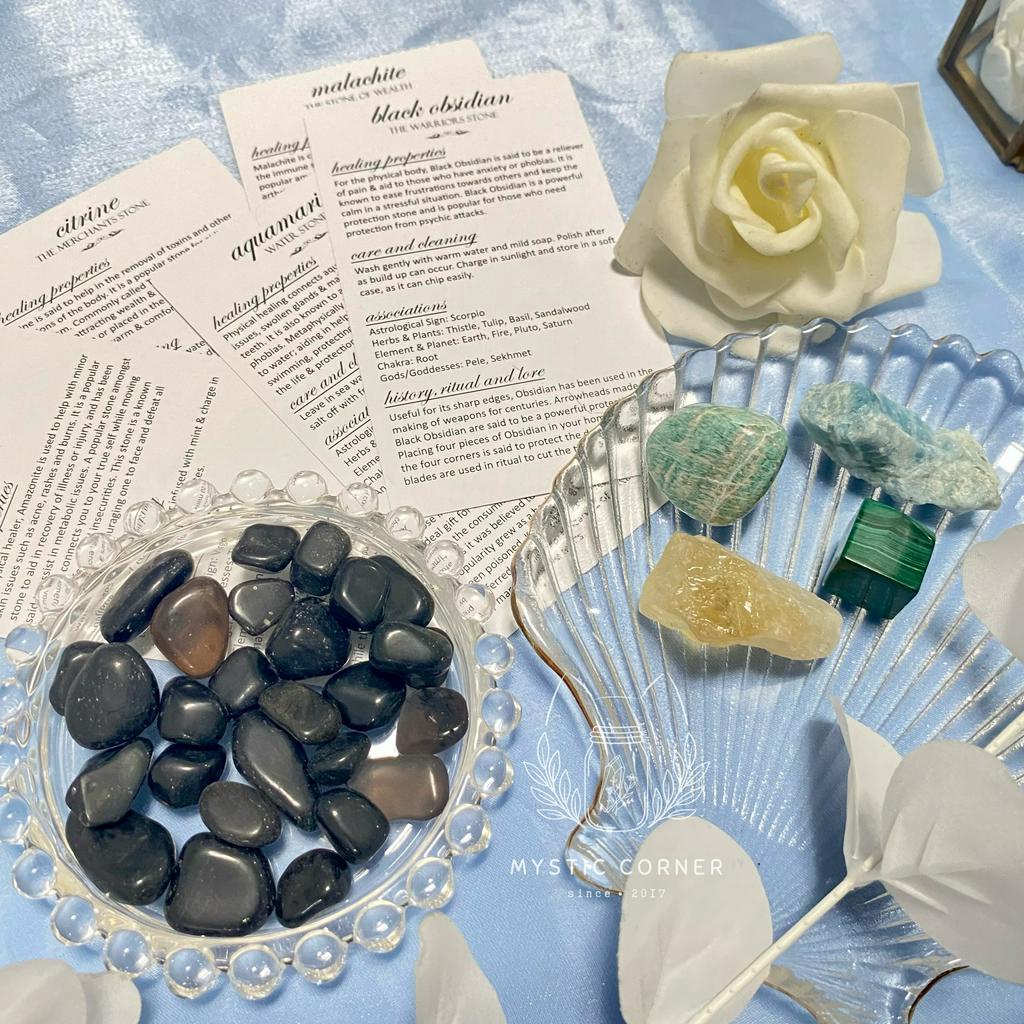 Set đá may mắn cho Bọ Cạp, đá thạch anh, đá thanh tẩy bài Tarot, đá phong thuỷ