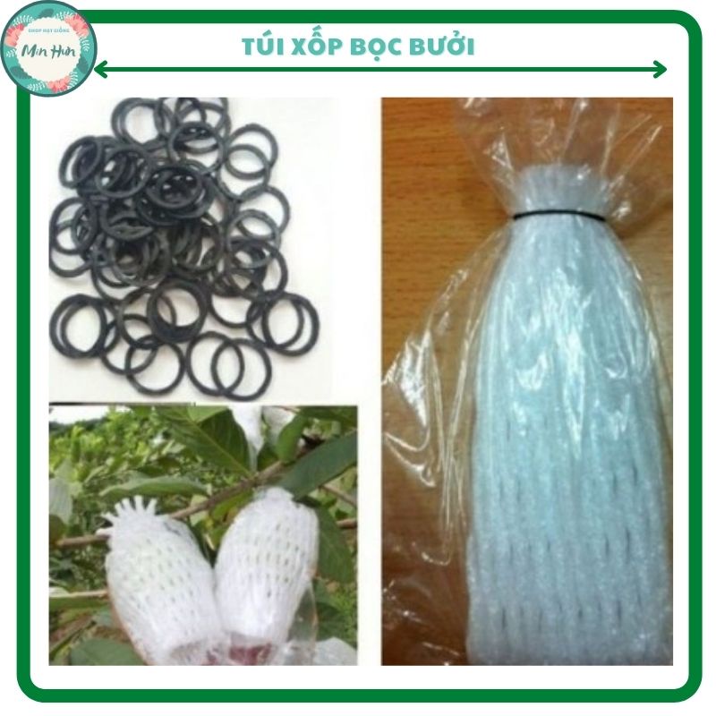 Bộ 100 túi xốp bọc ổi đã lồng sẵn nilon và chun