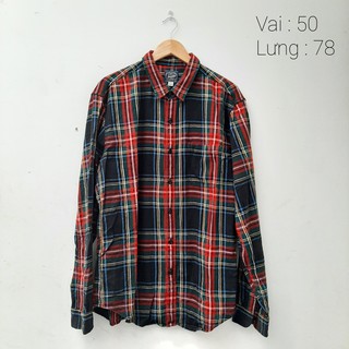 Áo sơ mi flannel 2hand chụp thật
