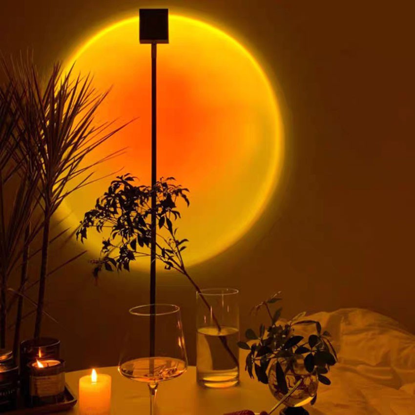 [Freeship] Đèn Hoàng Hôn Cầu Vồng chụp ảnh sống ảo Tiktok - Đèn Sunset Lamp 4 màu mic được nhiều màu.