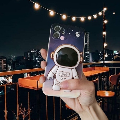 Ốp lưng iphone Hình Phi Hành Gia tặng kèm Iring phi hành gia cho iphone 11 12 pro max 13 pro 6 7plus 8plus xr xsmax x