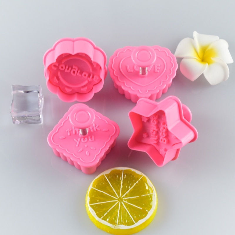 Set 4 Khuôn Nhấn Chữ 3d Trang Trí Bánh