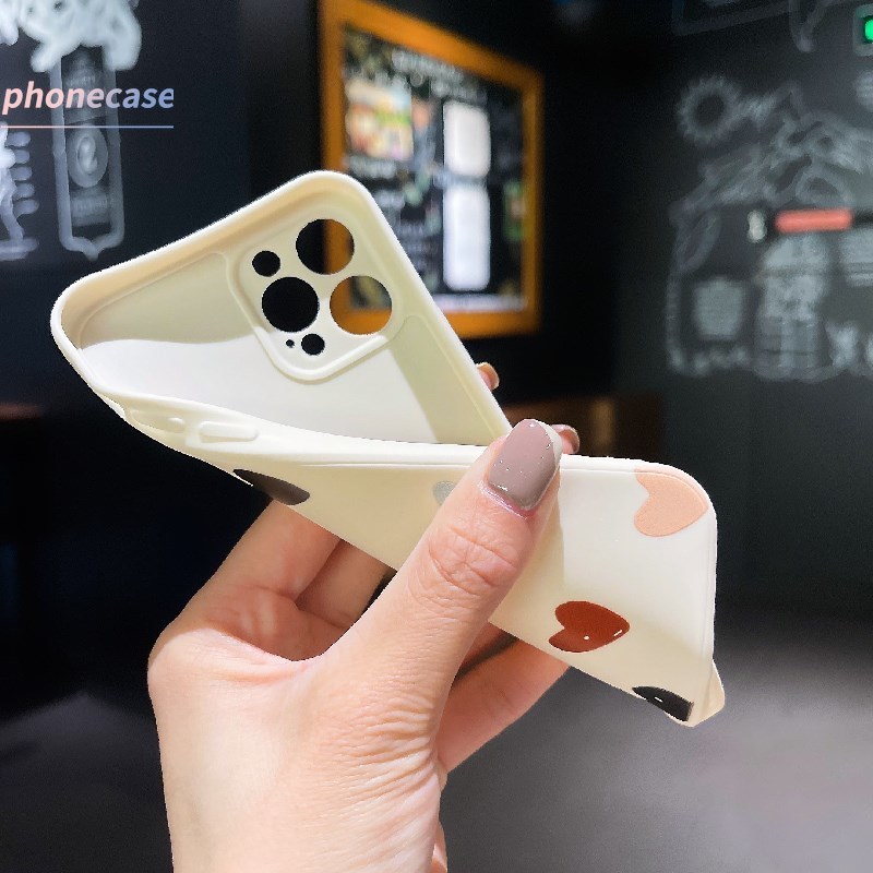 Fashion Retro Love Heart Soft Cube Case OPPO A92 A93 A15 A94 A31 A53 2020 A5 2020 Reno 4 A3S A5S A12 A33 2020 A9 2020 Reno 4Lite Reno 4F Reno 5 5F Find X3Lite A15S F17 F19 PRO A11 A1K A52 A7 A11K A12S Reno 5K A32 A12E A72 A53S