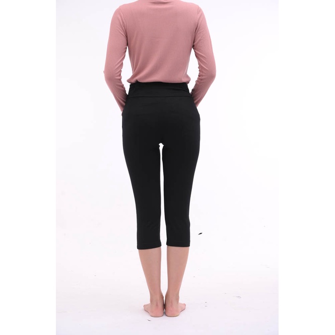 [Mã BMINC50 giảm 10% đơn 99K] Quần legging dài qua gối cạp chéo, chất cotton co giãn - Thời trang đầm bầu cao cấp HONEY