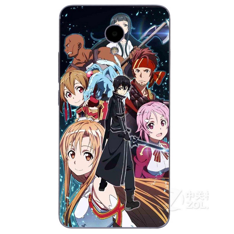 Sword Art Online silicone cover Meizu M3 M5 Note M5s M5c M6T C9 Pro Note 8 9 Phone tpu Case