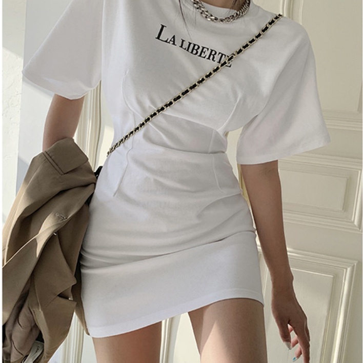 Đầm Perty ôm hông in chữ quyến rũ phong cách Hàn Quốc dễ phối đồ dành cho nữ | BigBuy360 - bigbuy360.vn
