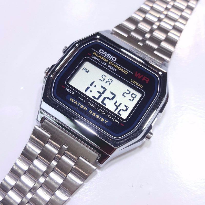 Đồng hồ casio nam nữ thời trang A159 WR mini huyền thoại siêu đẹp máy Nhật chống nước VW077 - Vemz Watch