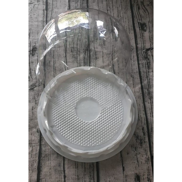 Hộp nhựa đựng bánh kem đế trắng 19cm (5 cái)