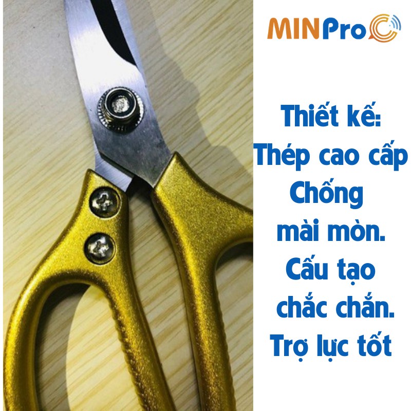 Kéo làm hàng MINPRO cắt gà, vải, giấy cực sắc chắc chắn, chất liệu thép cao cấp