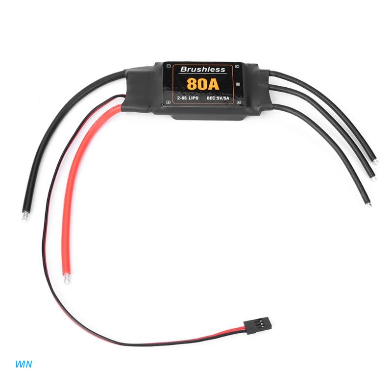 Bộ điều khiển tốc độ không chổi than WIN RC ESC 80A 2-6S với pin UBEC cho máy bay trực thăng