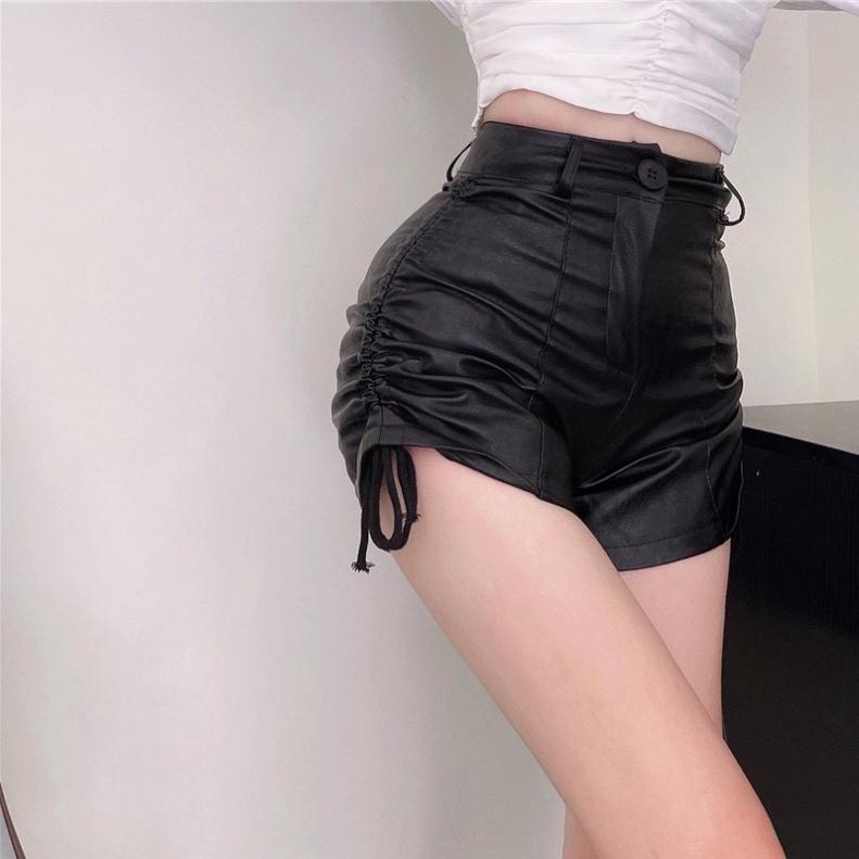 [ Giá Sỉ ] Quần sooc da nữ, quần da rút dây hàng loại 1 _sẵn hàng