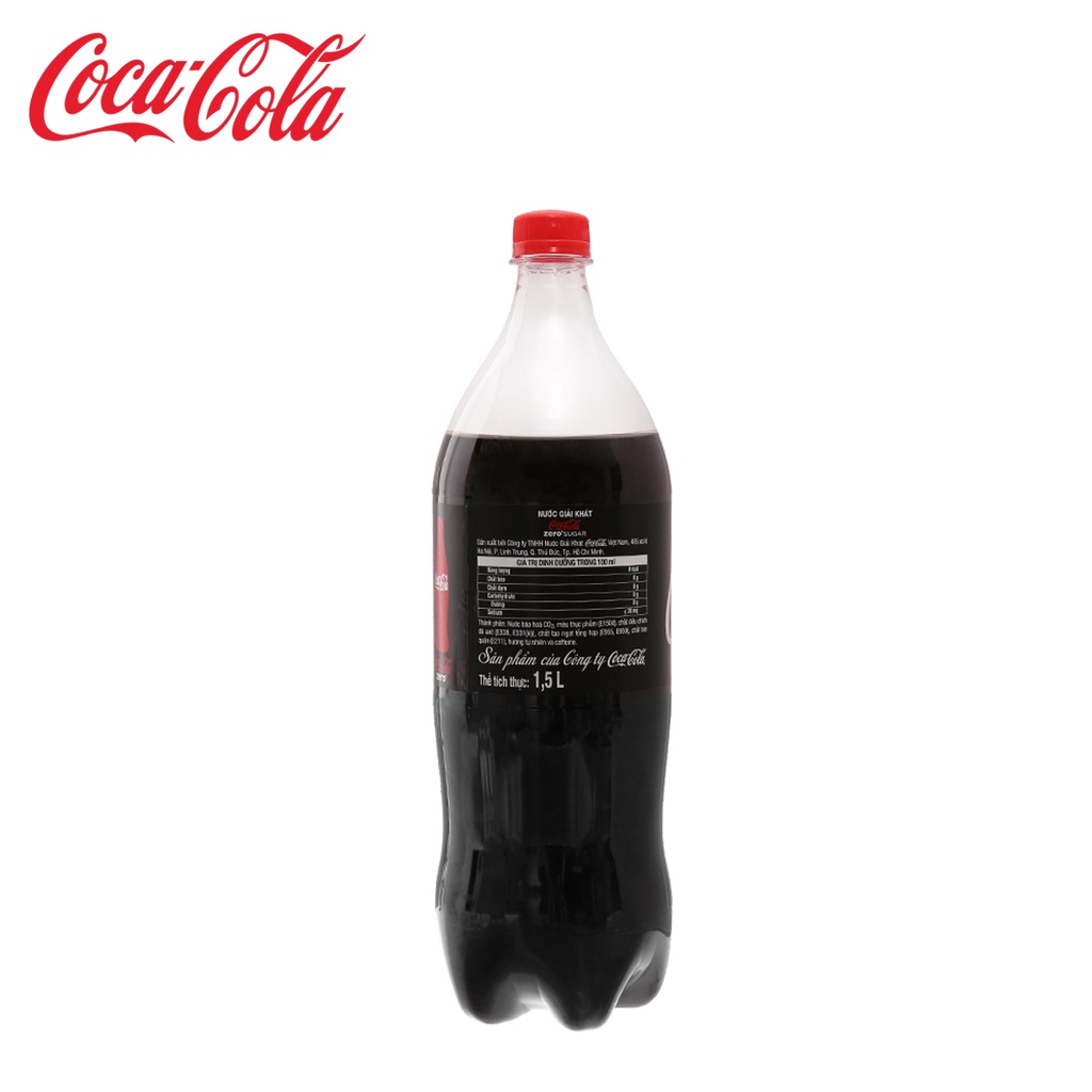 LỐC 6 CHAI NƯỚC NGỌT KHÔNG ĐƯỜNG ZERO SUGAR COCA COLA 1.5L