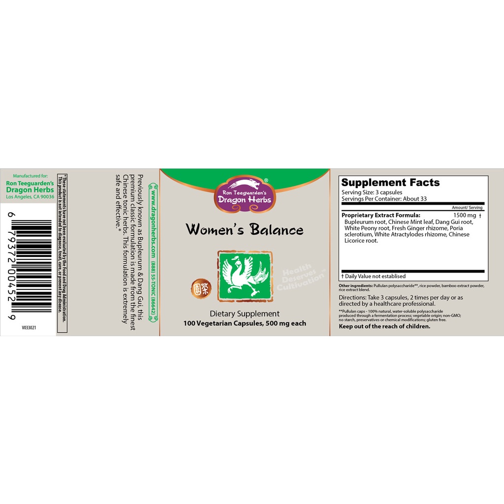 Viên cân bằng nội tiết tố Nữ Women Balance Dragon Herbs 100 viên