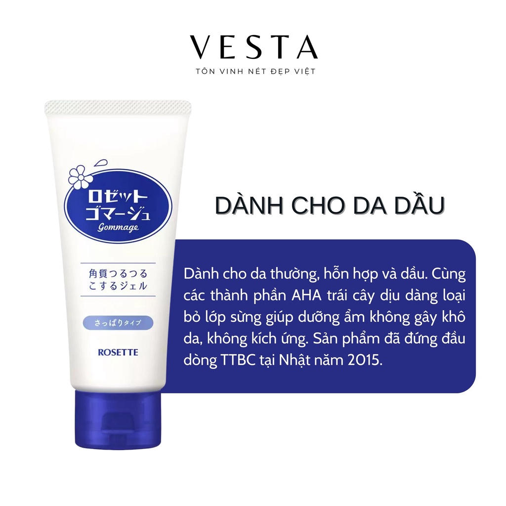 Tẩy Da Chết Mặt Rosette Xanh - Gel Tẩy Tế Bào Chết Gommage Peeling Cho Mọi Loại Da 120gr