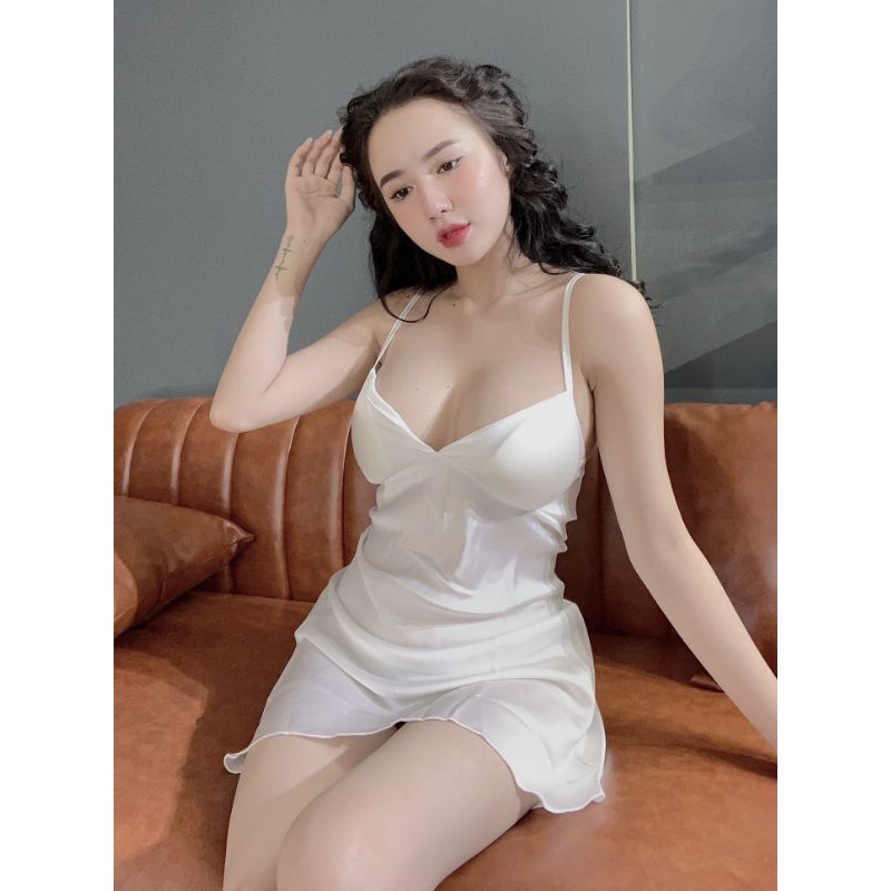 Váy ngủ sexy ❣️FREE SHIP❣️Váy ngủ satin trơn cao cấp &lt;57kg
