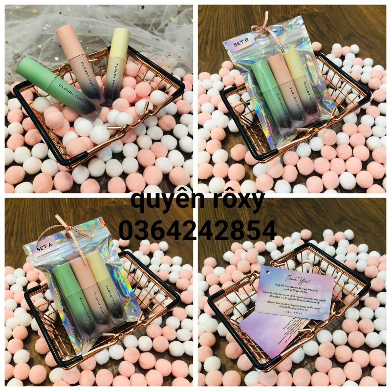 [ kèm quà ] SET 3 SON TINT GY TRẦN MỀM MỊN LÌ TRÊN MÔI