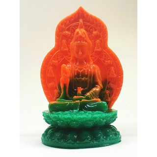 Tượng Phật Bà Quan Âm ngồi tòa sen cao 15 cm màu cam xanh như hình chỉ 109k