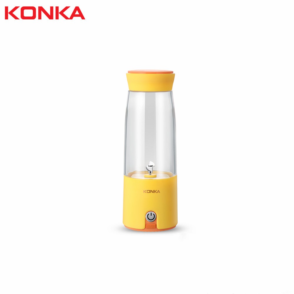 Máy Xay Sinh Tố Konka Mini 2 Lưỡi Cắt Làm Từ Thép Không Gỉ Màu Vàng Thời Trang Sạc Cổng Usb 400ml