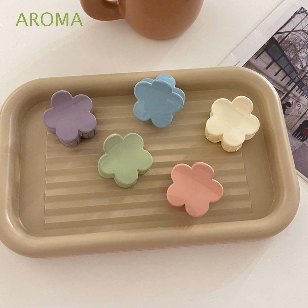Kẹp tóc mini hình bông hoa bằng acrylic dễ thương nhiều màu sắc phong cách Hàn Quốc cho nữ