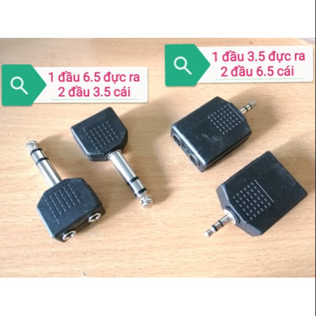 Jack chia Audio cổng 6.5 ra 3.5 và 3.5 ra 6.5