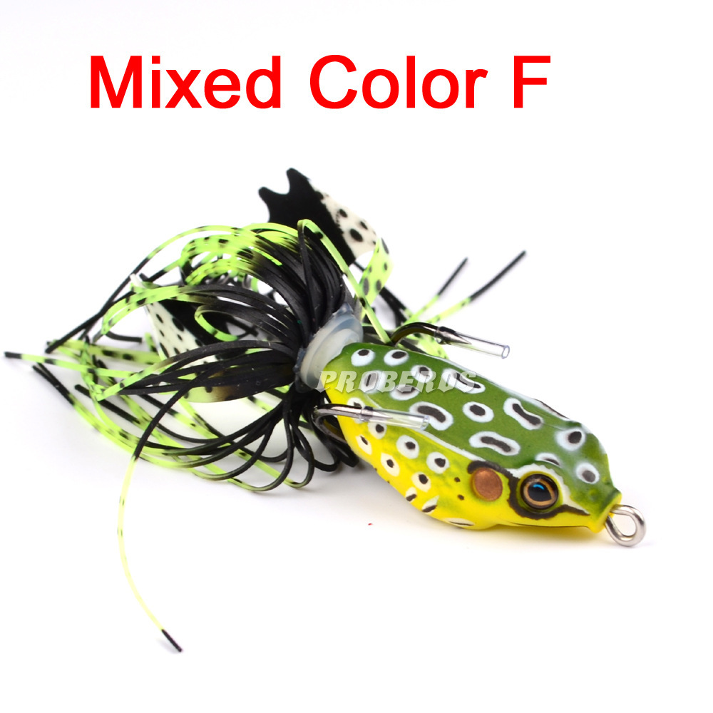 Soft Jump Frog Sea Fishing Lure 50mm/7.7g Tassels Barbed Hook Bait Topwater Bait