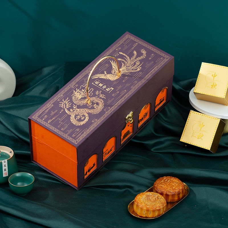 Mid-autumn festival gift box bao bì hộp rỗng hộp quà tặng hộp quà tùy chỉnh phong cách quảng đông su-style 6 chiếc gói 8 chiếc