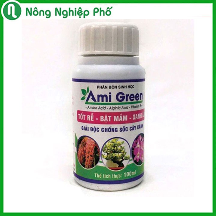 PHÂN BÓN SINH HỌC AMI GREEN - TỐT RỄ, BẬT MẦM, GIẢI ĐỘC - CHAI 100ML