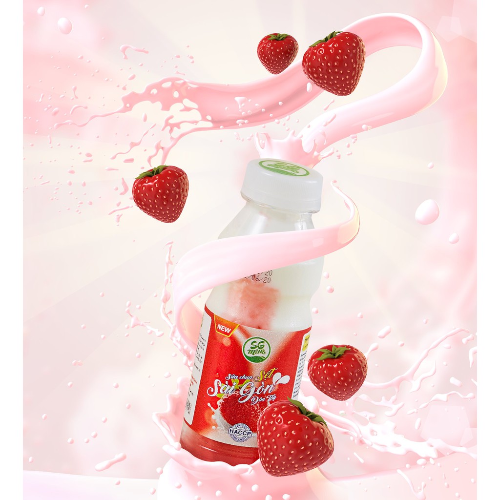 [Có Trân Châu] Sữa Chua Sệt Sài Gòn Hương Dâu Tây CÓ TRÂN CHÂU - Chai 200ml | BigBuy360 - bigbuy360.vn