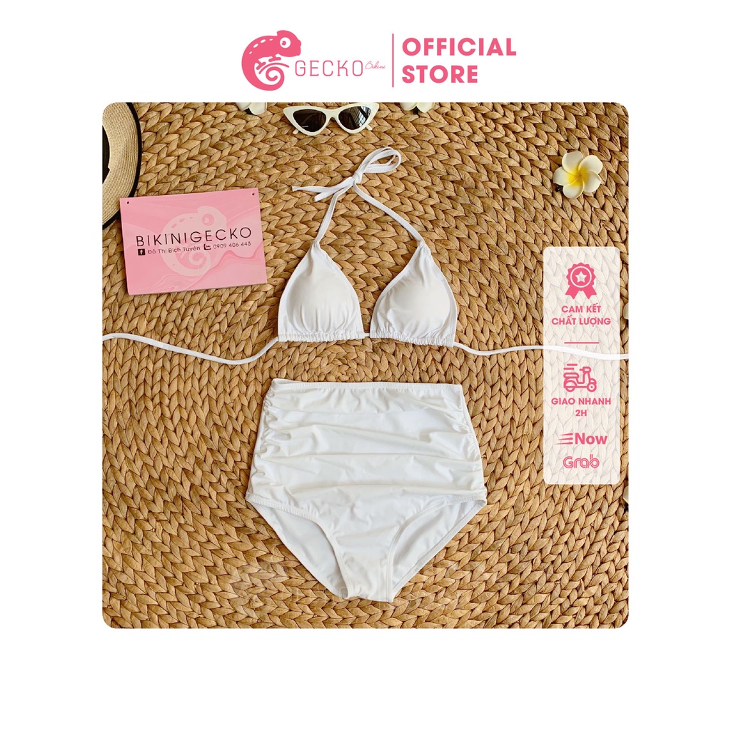 Bikini Đồ Bơi 2 Mảnh Tam Giác Quần Cao Nhún GK0215 (Ảnh Thật)