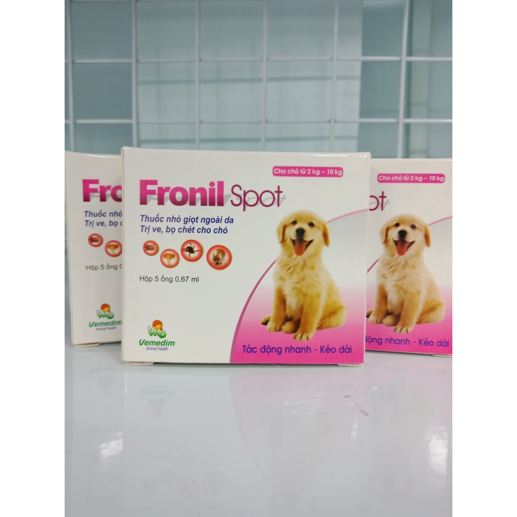 1 hộp 5 ống Fronil Spot- Thuốc nhỏ gáy trị ve, rận, bọ chét cho Chó Mèo