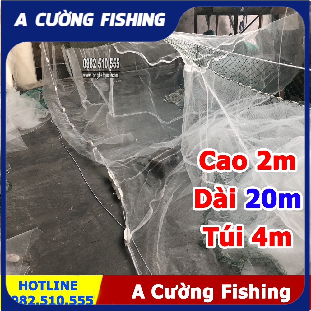 Lưới Quét cá - Lưới kéo cá - Lưới vét cá cao 2m dài 20m túi 4m giá rẻ