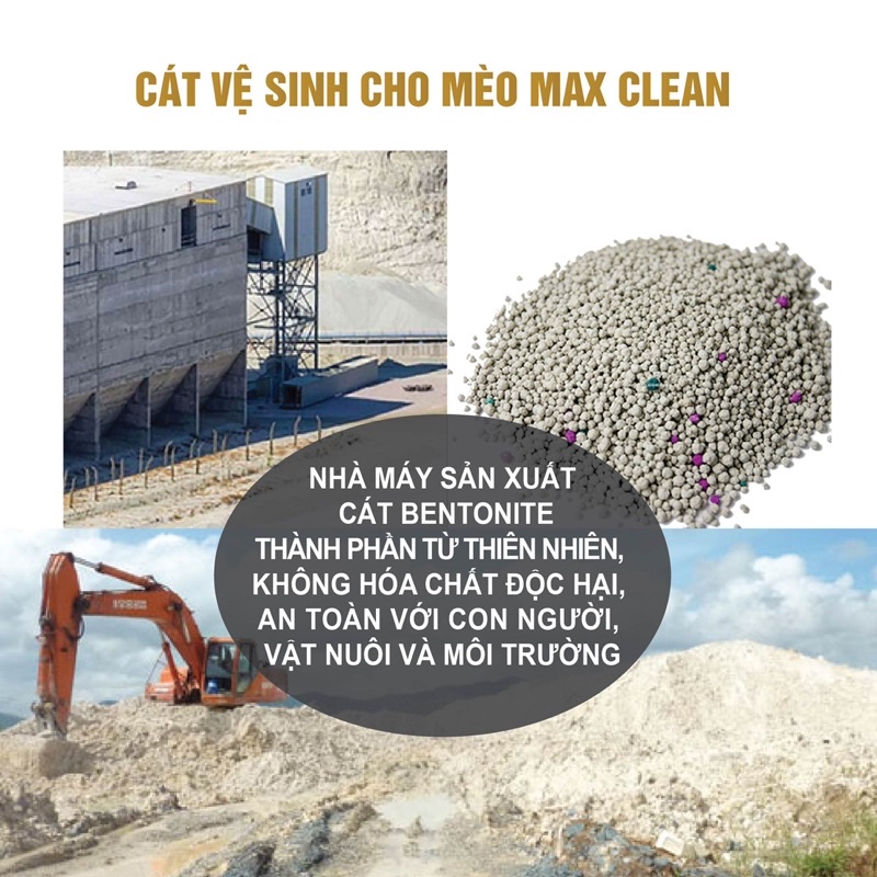 Cát Vệ Sinh Cho Mèo Max Clean Siêu Vón Cục Siêu Ít Bụi Khử Mùi Mạnh Mẽ, Siêu Tiết Kiệm