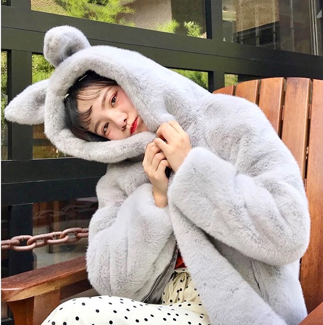 Áo lông tai thỏ cao cấp