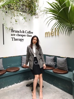 Áo blazer dạ kẻ