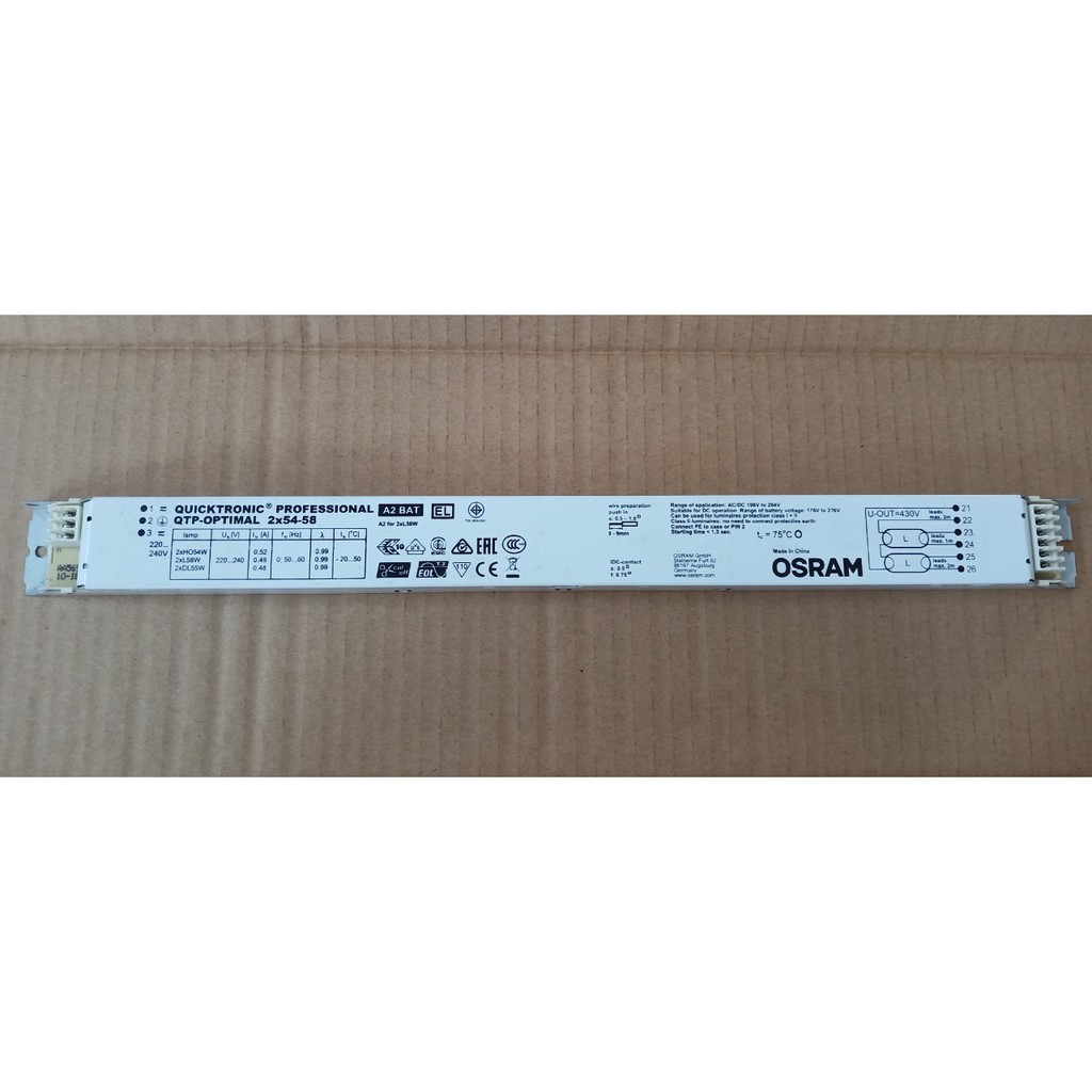 (SALE) Tăng phô 2x54-58W cho bóng 58W Osram QTP-OPTIMAL