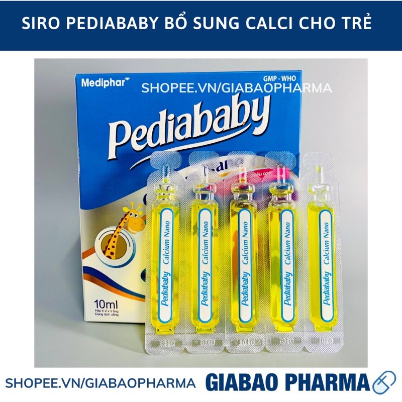 Siro PEDIABABY bổ sung calci cho trẻ, cải thiện tình trạng còi xương ở bé – Hộp 20 ống | Thế Giới Skin Care