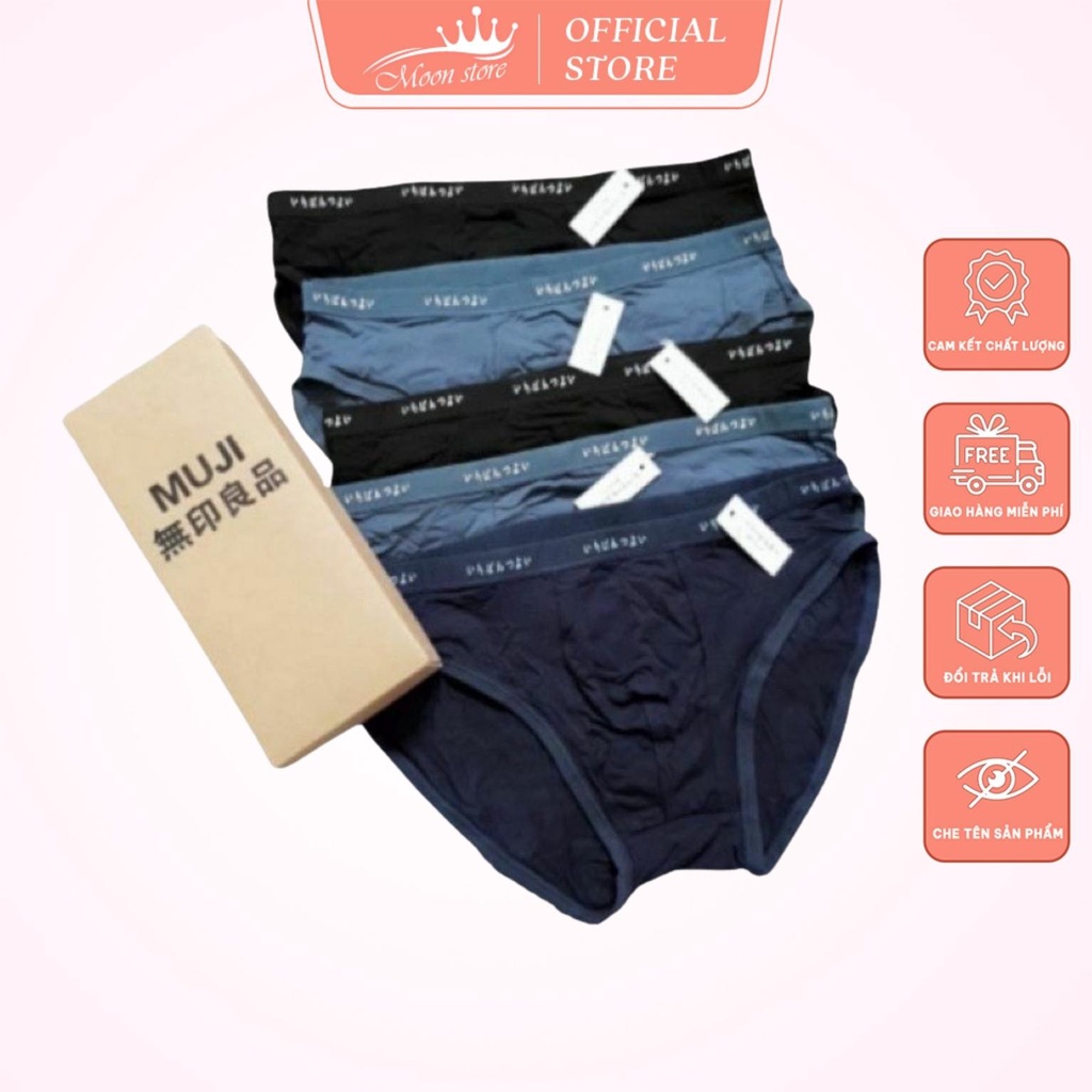 HỘP 5 quần lót nam, quần sịp nam tam giác xuất nhật chất cotton cực đẹp