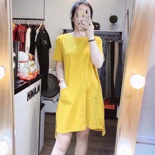 Đầm suông lệch vạt 2 túi siêu xinh